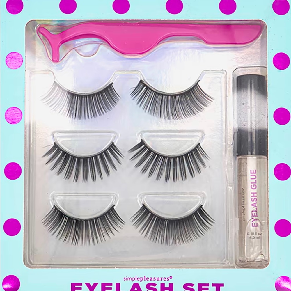 Eyelashes Set With Tweezer, Black